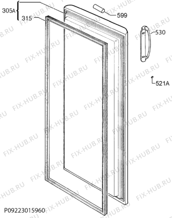 Взрыв-схема холодильника Zanussi ZFU25200XA - Схема узла Door 003