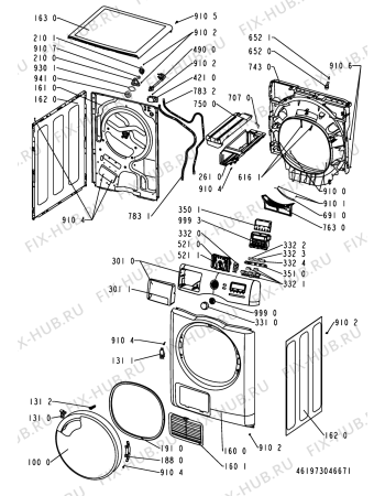 Схема №2 AZB 9770 с изображением Модуль (плата) для стиралки Whirlpool 481010370300
