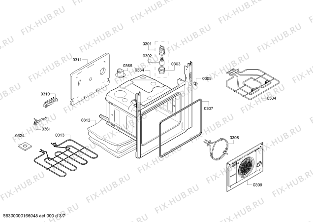 Схема №5 PHCB555055 с изображением Фронтальное стекло для духового шкафа Bosch 00688996