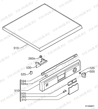 Взрыв-схема посудомоечной машины Zanussi DWS6626 - Схема узла Command panel 037