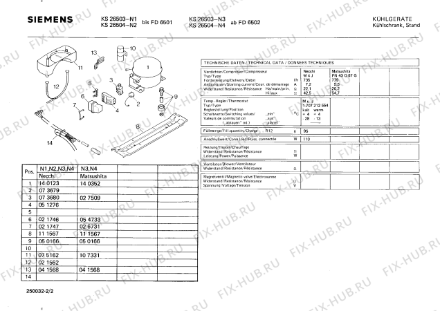 Взрыв-схема холодильника Siemens KS26504 - Схема узла 02