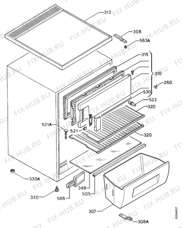 Взрыв-схема холодильника Electrolux ER5426T - Схема узла Housing 001