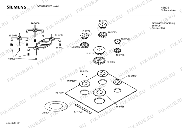 Схема №2 EG70265EU с изображением Стеклокерамика для плиты (духовки) Siemens 00218723