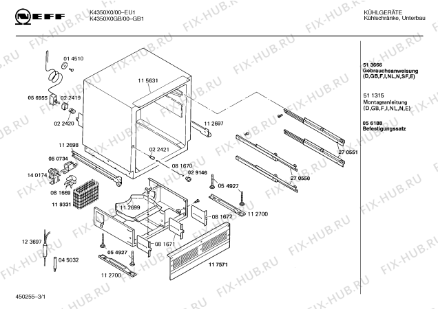 Схема №3 K4350X0 с изображением Контейнер для холодильной камеры Bosch 00119405