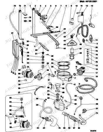 Взрыв-схема посудомоечной машины Ariston LS2070EST (F016892) - Схема узла