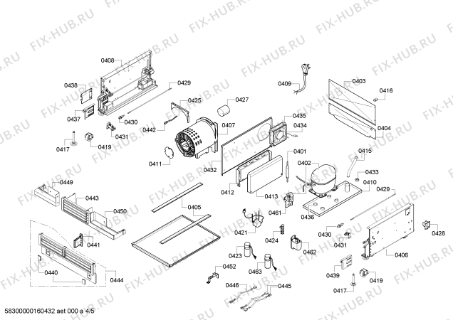 Взрыв-схема холодильника Gaggenau RW414300 Gaggenau - Схема узла 04