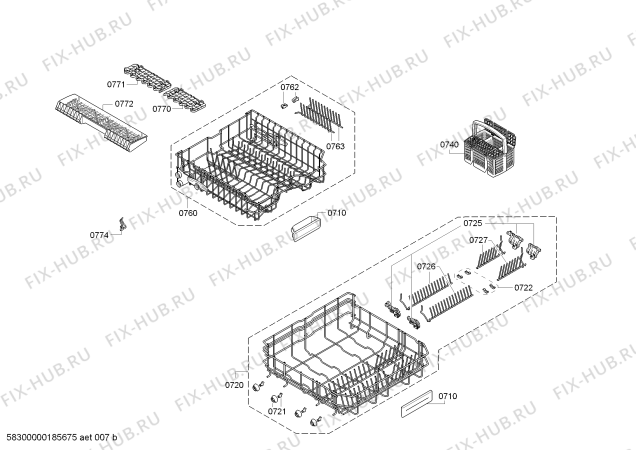 Схема №4 SMV53M10GB с изображением Инструкция по установке/монтажу для посудомойки Bosch 00784565