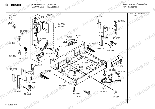 Взрыв-схема посудомоечной машины Bosch SGI6905 - Схема узла 05