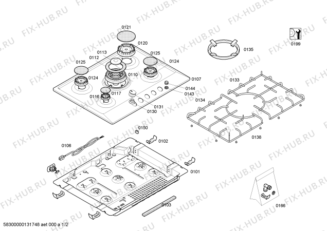 Схема №2 PCL752MEU с изображением Варочная панель для духового шкафа Bosch 00680811