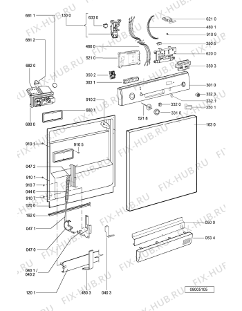 Схема №2 GSFS 4582 с изображением Модуль (плата) управления для посудомойки Whirlpool 481221838276