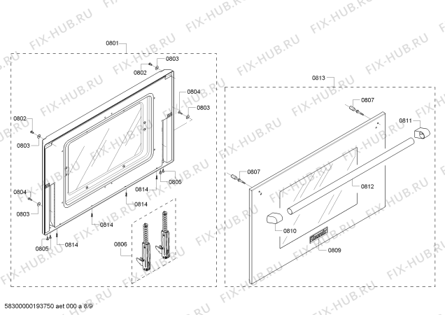 Схема №9 PRD366GHU с изображением Коллектор для духового шкафа Bosch 00774534