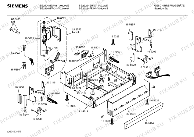 Взрыв-схема посудомоечной машины Siemens SE25264FF - Схема узла 05