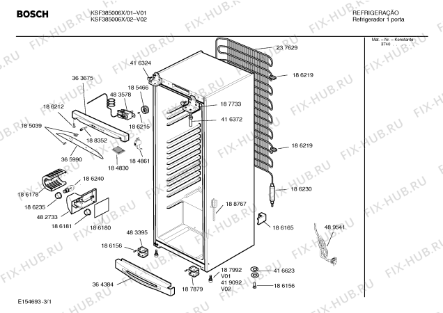 Схема №2 KSF385006X bosch с изображением Дверь для холодильника Bosch 00219969