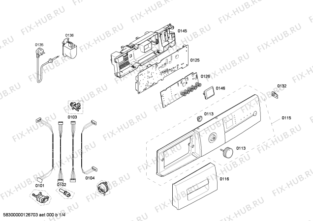 Схема №4 WM12E361PL E 12.36 с изображением Панель управления для стиралки Siemens 00672028