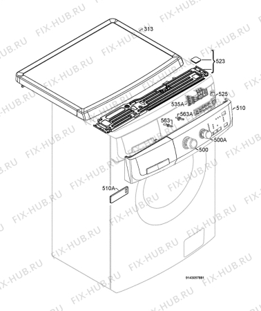 Взрыв-схема стиральной машины Electrolux EWS106210W - Схема узла Command panel 037