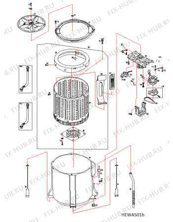 Взрыв-схема стиральной машины Whirlpool WTL 1000 FR SL - Схема узла