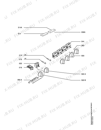 Взрыв-схема плиты (духовки) Aeg E30002-2-W - Схема узла Functional parts 267