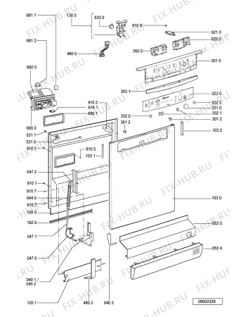 Схема №1 GSFP 2988 WS с изображением Мини-ручка для посудомоечной машины Whirlpool 481241028837