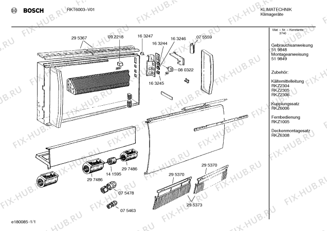 Схема №1 RKT6003 BOSCH с изображением Мотор вентилятора для климатотехники Bosch 00141595