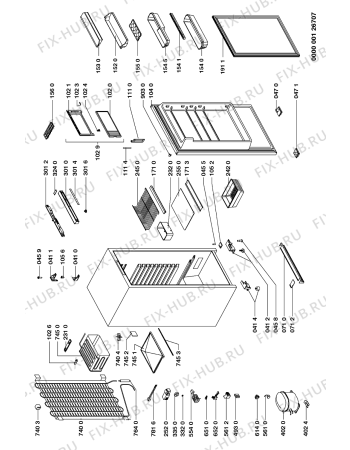 Схема №1 PCC 3632/1 PCC 3632/1 WS-CH с изображением Крышка дверной полки для холодильника Whirlpool 481944229731