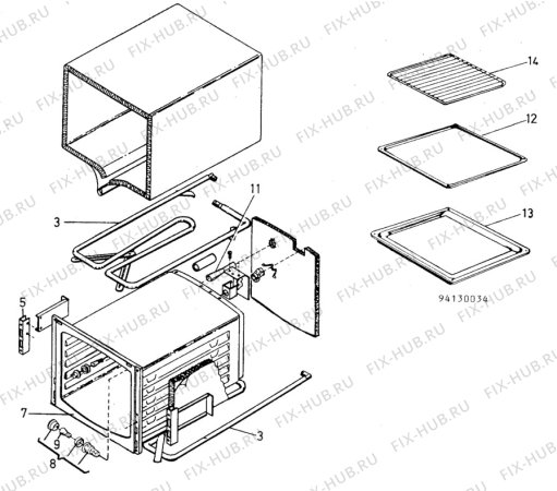 Взрыв-схема комплектующей Unknown TL22 - Схема узла H10 Main Oven Cavity (large)