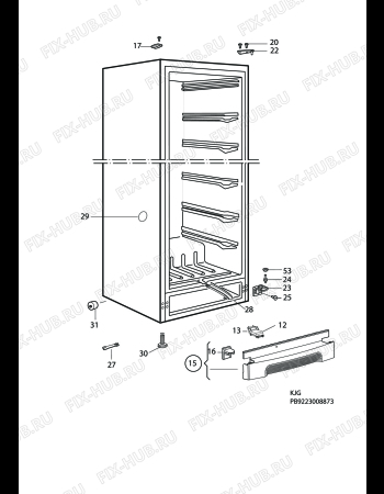 Взрыв-схема холодильника Electrolux EUC31255W - Схема узла C10 Cabinet