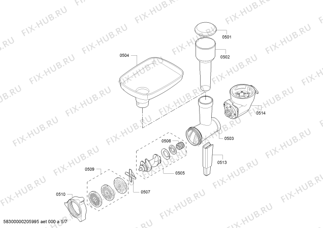 Схема №5 MUM9BX5S61, OptiMUM с изображением Корпус для измельчителя Bosch 11017252