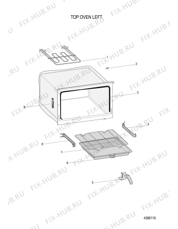 Взрыв-схема плиты (духовки) Ariston CX109SV6AAUSS (F080909) - Схема узла