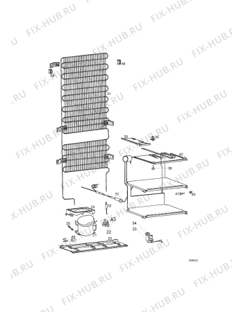 Взрыв-схема холодильника Zanussi ZCO99/4W - Схема узла Cooling system 017