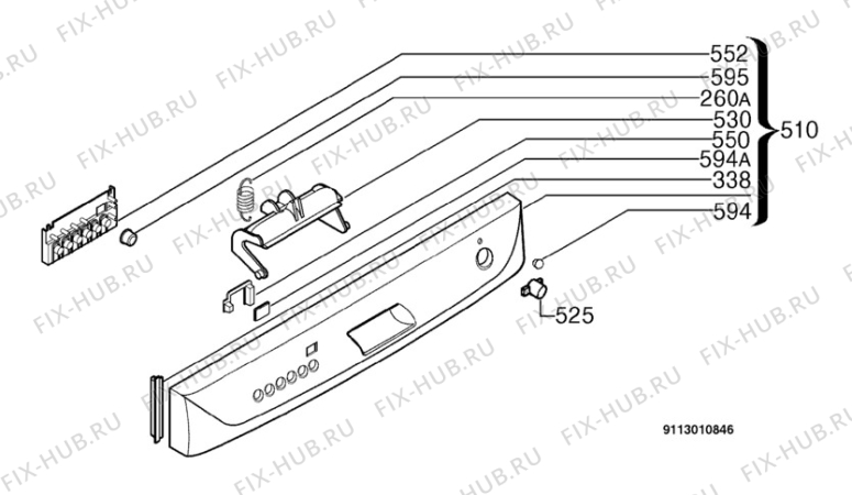 Взрыв-схема посудомоечной машины Electrolux ESF6561 - Схема узла Command panel 037