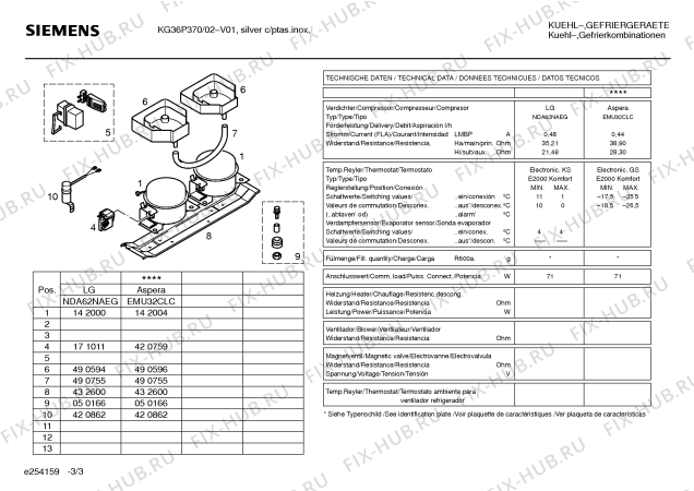 Взрыв-схема холодильника Siemens KG36P370 - Схема узла 03