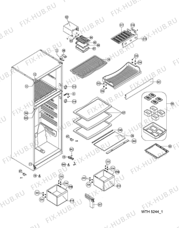 Схема №3 WTH5244 NFM с изображением Крышка для холодильной камеры Whirlpool 482000096467