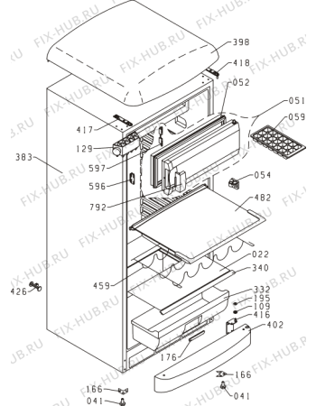 Схема №1 RB6288OGR (276406, HTS2866) с изображением Крышечка для холодильной камеры Gorenje 277082