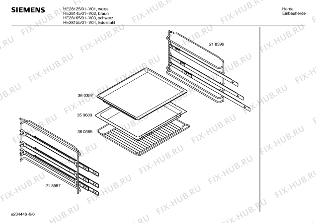 Схема №5 HE28165 с изображением Инструкция по эксплуатации для плиты (духовки) Siemens 00585047