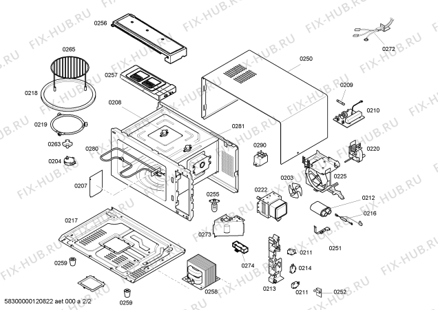 Схема №2 3WG2534N с изображением Дверь для микроволновки Bosch 00662851