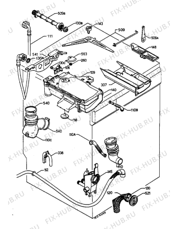 Взрыв-схема стиральной машины Electrolux EW802F - Схема узла Water equipment