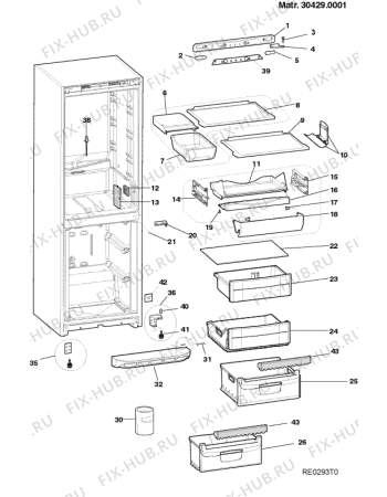 Взрыв-схема холодильника Hotpoint FF40P (F045640) - Схема узла