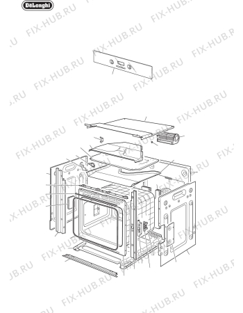 Схема №2 DE608MLH с изображением Крышка для плиты (духовки) DELONGHI 081087SX