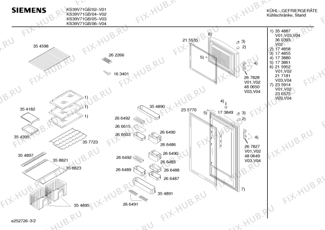 Схема №2 KS39V71 с изображением Панель для холодильника Siemens 00357730