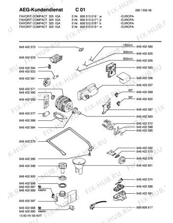 Схема №1 FAV COMP.325-10 с изображением Таймер для посудомойки Aeg 8996464025601