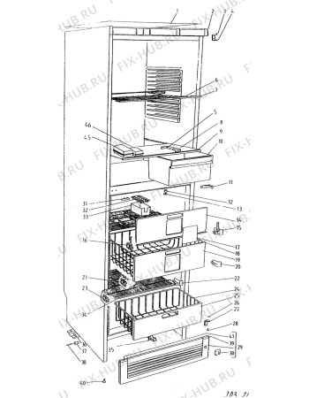 Взрыв-схема холодильника Rosenlew RJP348 - Схема узла C10 Cabinet/Interior