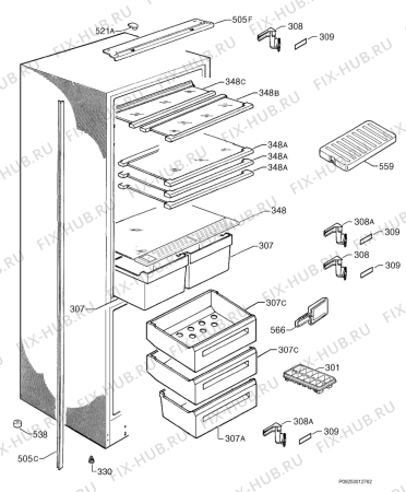 Схема №1 AG88850I с изображением Лоток (форма) для холодильника Aeg 2275081392