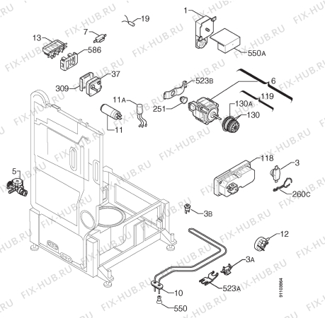 Взрыв-схема посудомоечной машины Privileg 058909 3 - Схема узла Electrical equipment 268