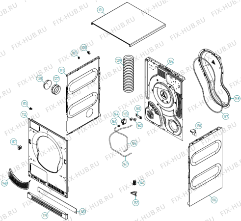 Схема №6 T784 HWC EU   -White (349665, TD70.2) с изображением Обшивка для стиральной машины Gorenje 503124