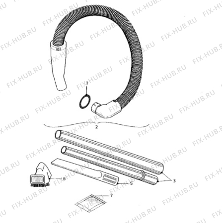 Взрыв-схема пылесоса Electrolux Z1450 - Схема узла Hose