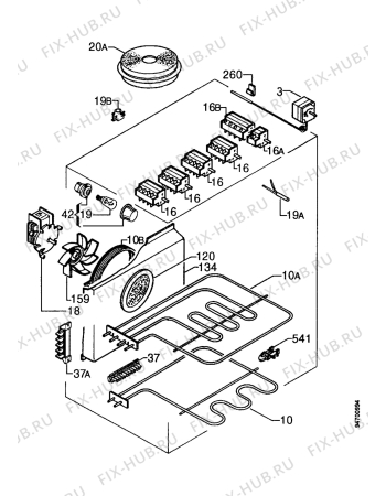 Взрыв-схема плиты (духовки) Zanussi ZKF5363L - Схема узла Electrical equipment