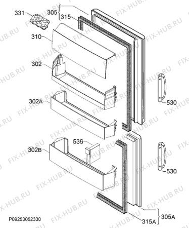 Взрыв-схема холодильника Electrolux EN3240AOW - Схема узла Door 003