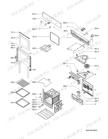 Схема №1 801.229.98 OV A00 S с изображением Панель для духового шкафа Whirlpool 481245249542