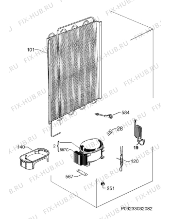 Взрыв-схема холодильника Electrolux ERW3313AOX - Схема узла Cooling system 017