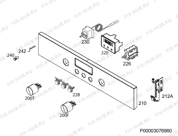 Взрыв-схема плиты (духовки) Zanussi ZZB25602XV - Схема узла Command panel 037